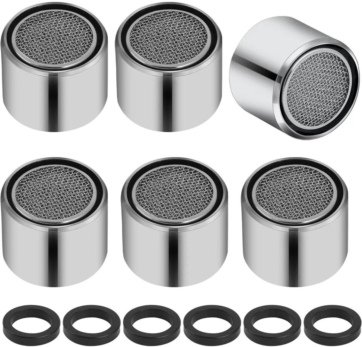 Set aerator baterie cu 6 piese, adaptor aerator baterie bucătărie cu carcasă din alamă masivă, filtru din sârmă pentru economisirea apei...