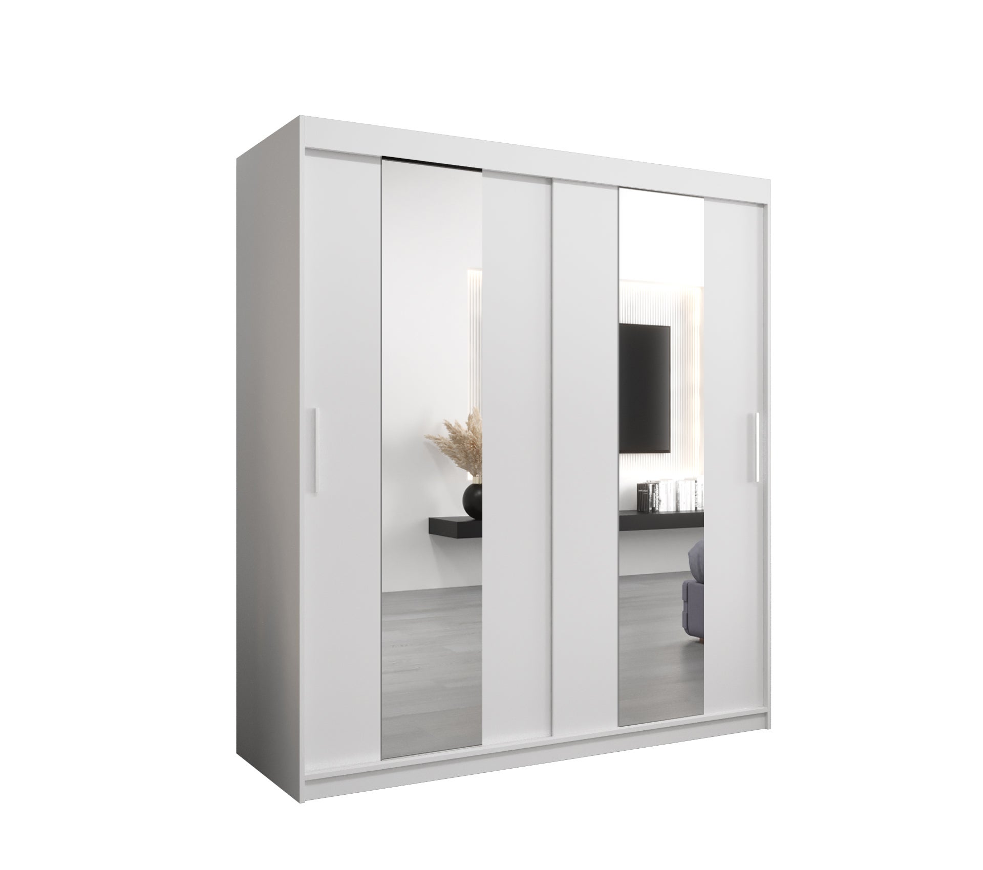 Szafa przesuwna garderoba POLE 180 x 62 x 200 cm Biały - Abiks Meble