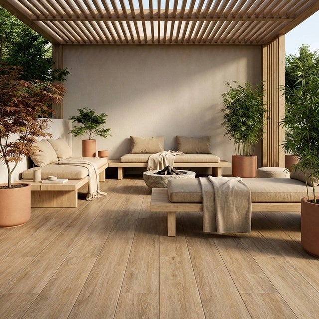 Carrelage Albar Roble 20x120 Cm Effet Bois Antidérapant R11