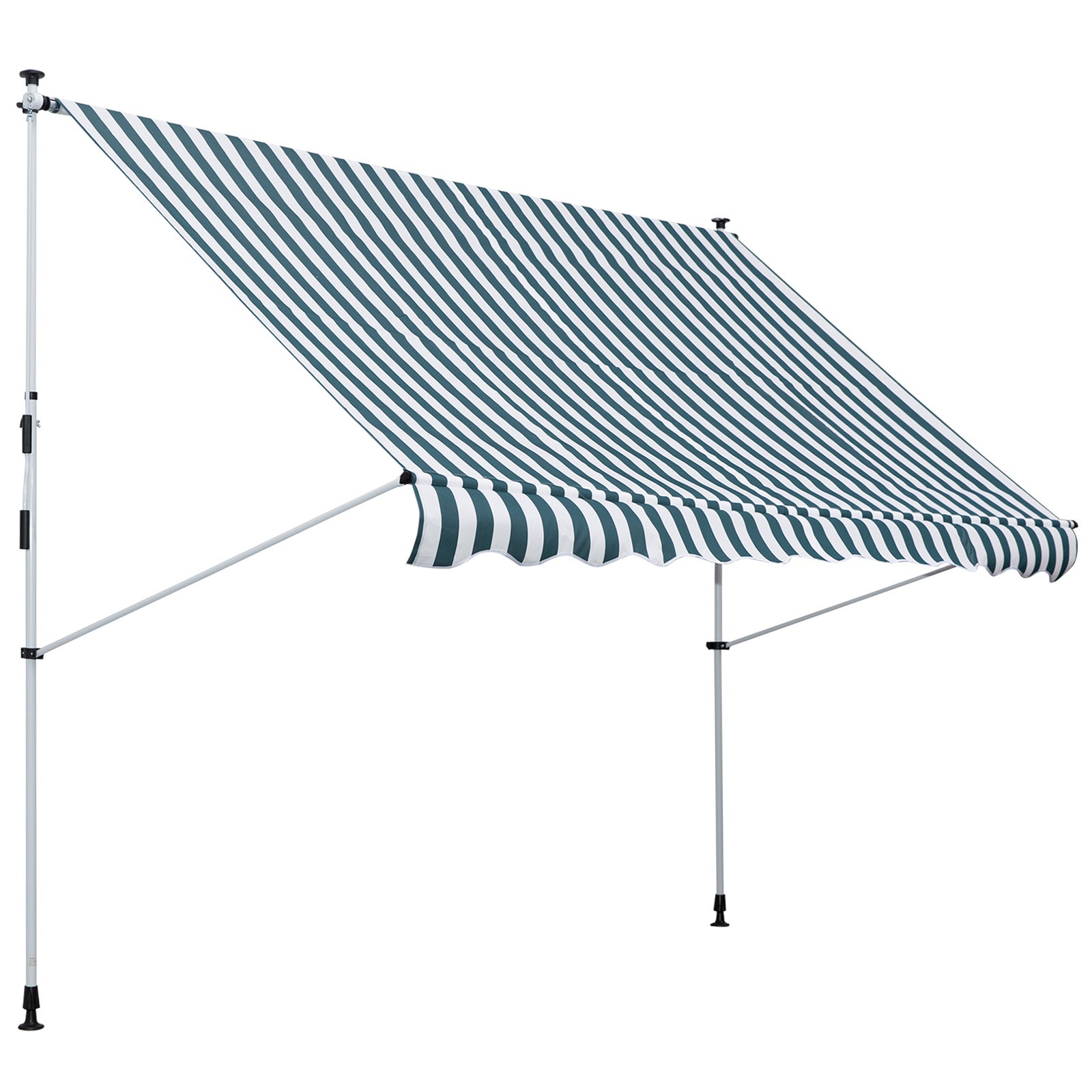 Toldo manual retráctil exterior outsunny 300x150x170-280 cm verde