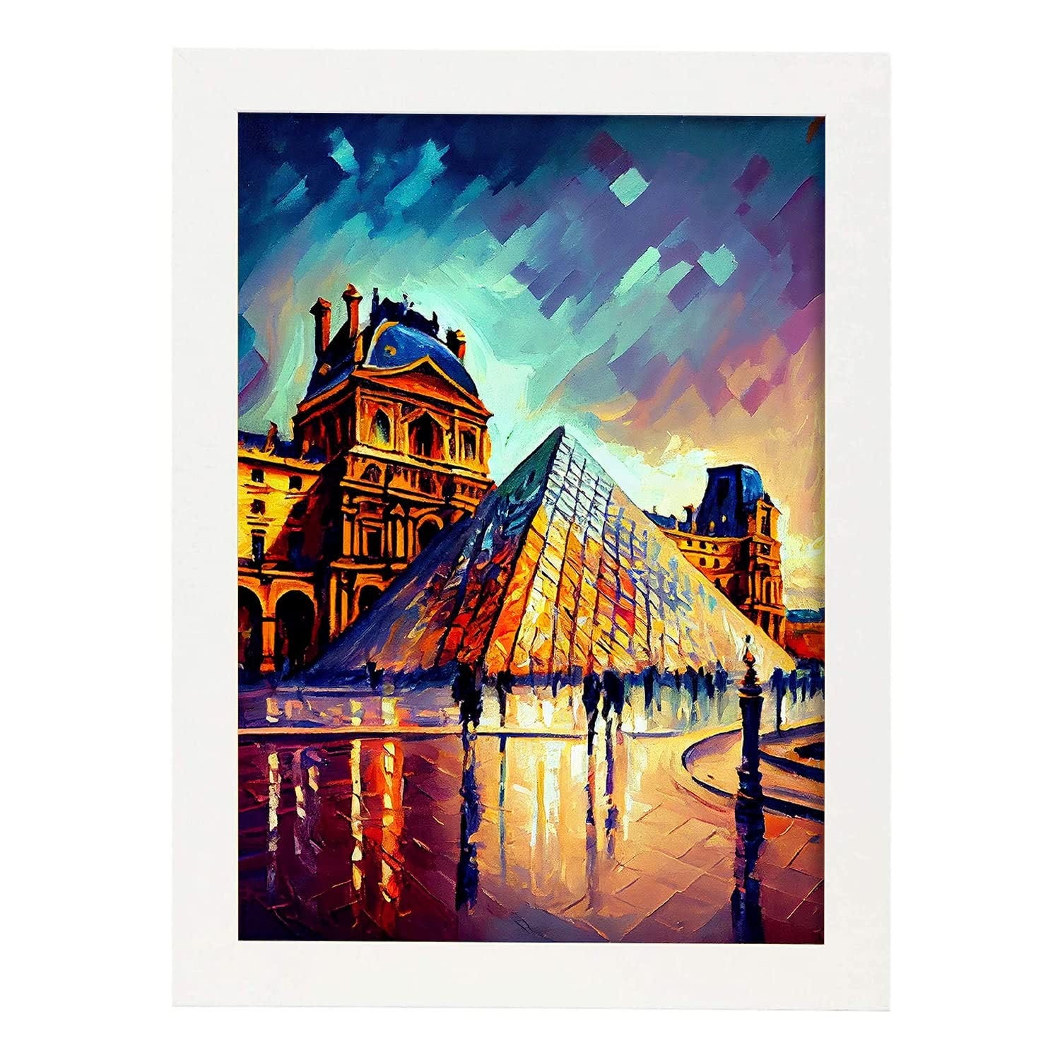 Affiche Le Louvre Nacnic - Style Peinture à L'Huile, Format A3, Décoration Murale Paris