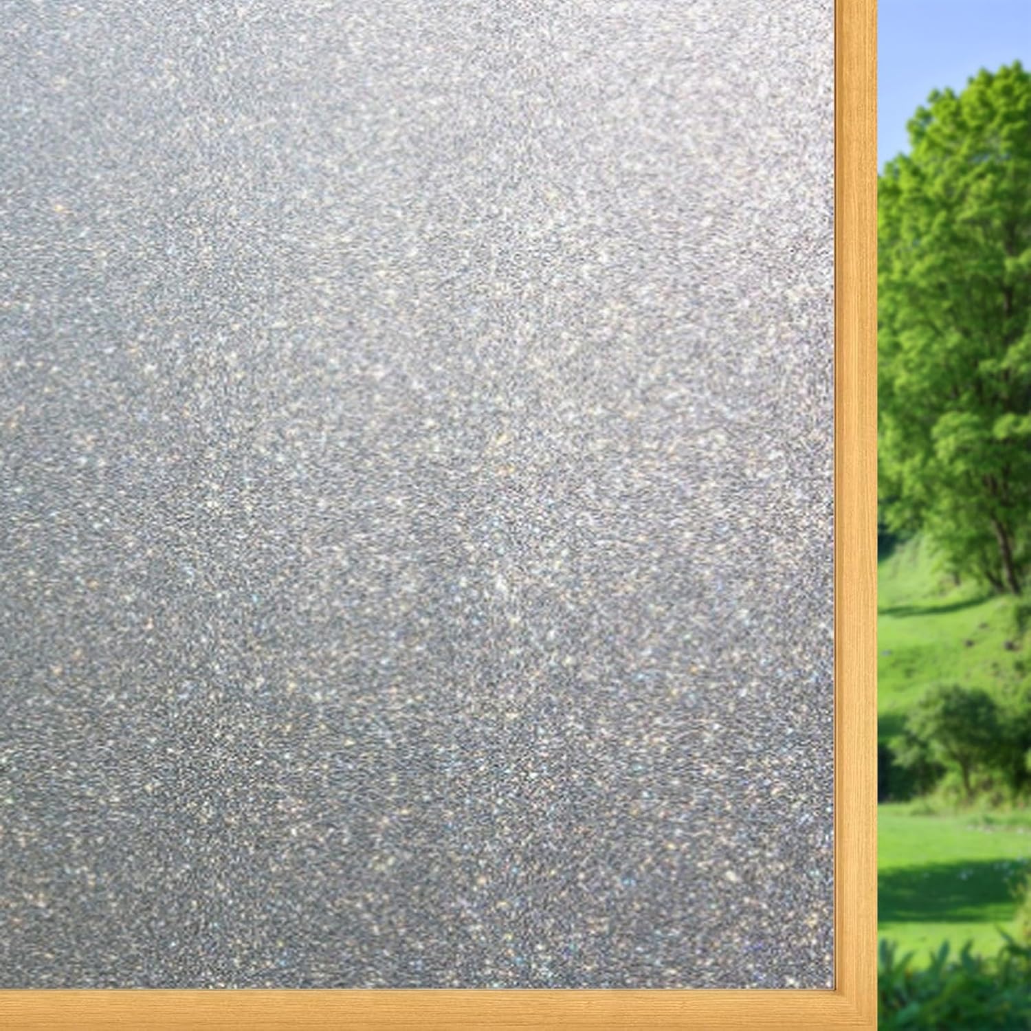 Folia okienna zapewniająca prywatność i ochronę 45 x 100 cm Naklejka elektrostatyczna Szkło matowe Folia okienna anty-UV z przylepną powłoką statyczną