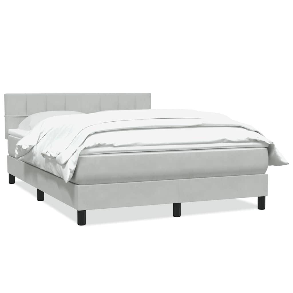 Lit boxspring avec matelas en velours gris clair 160x210 cm - COMFORTXL ...