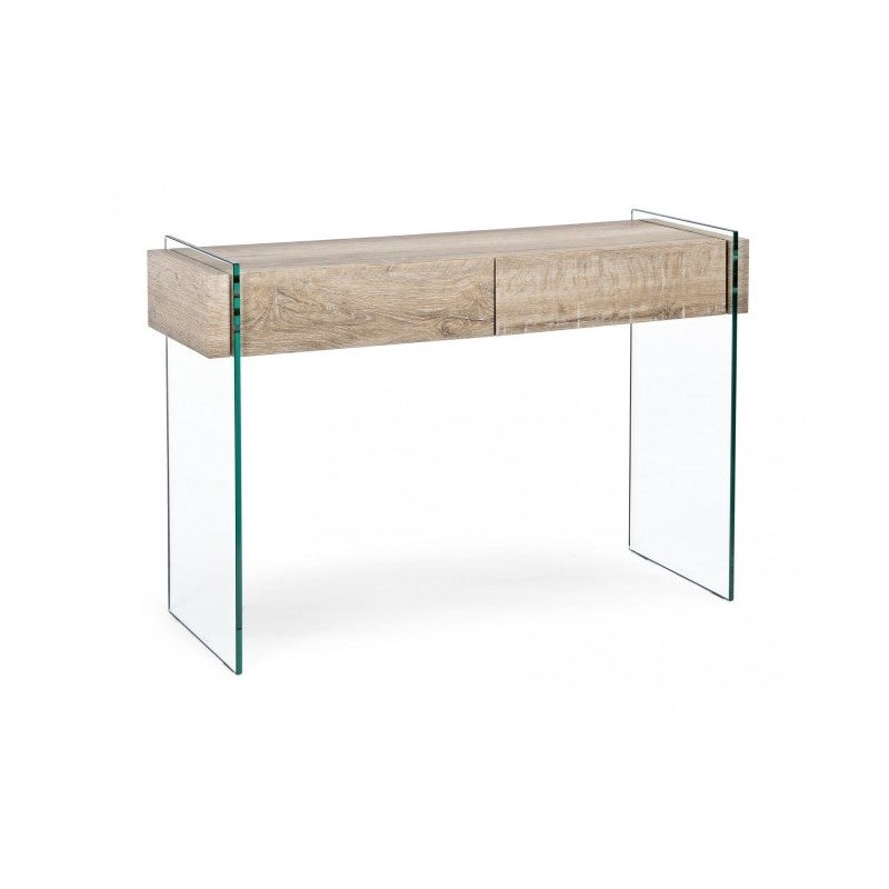 Console moderne en bois 2 tiroirs 110x40x75h cm - 6
