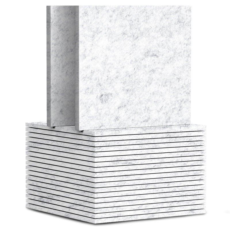 12-częściowy samoprzylepny panel akustyczny, panel dźwiękochłonny z włókna poliestrowego, szary, podkład samoprzylepny 30 x 30 cm