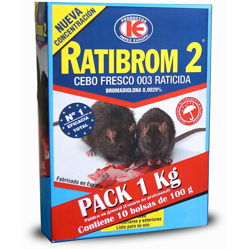 Raticida 10Bol x 100Gr Cebo Fresco Ratibrom-2 D01.370 1 Kg | Leroy Merlin