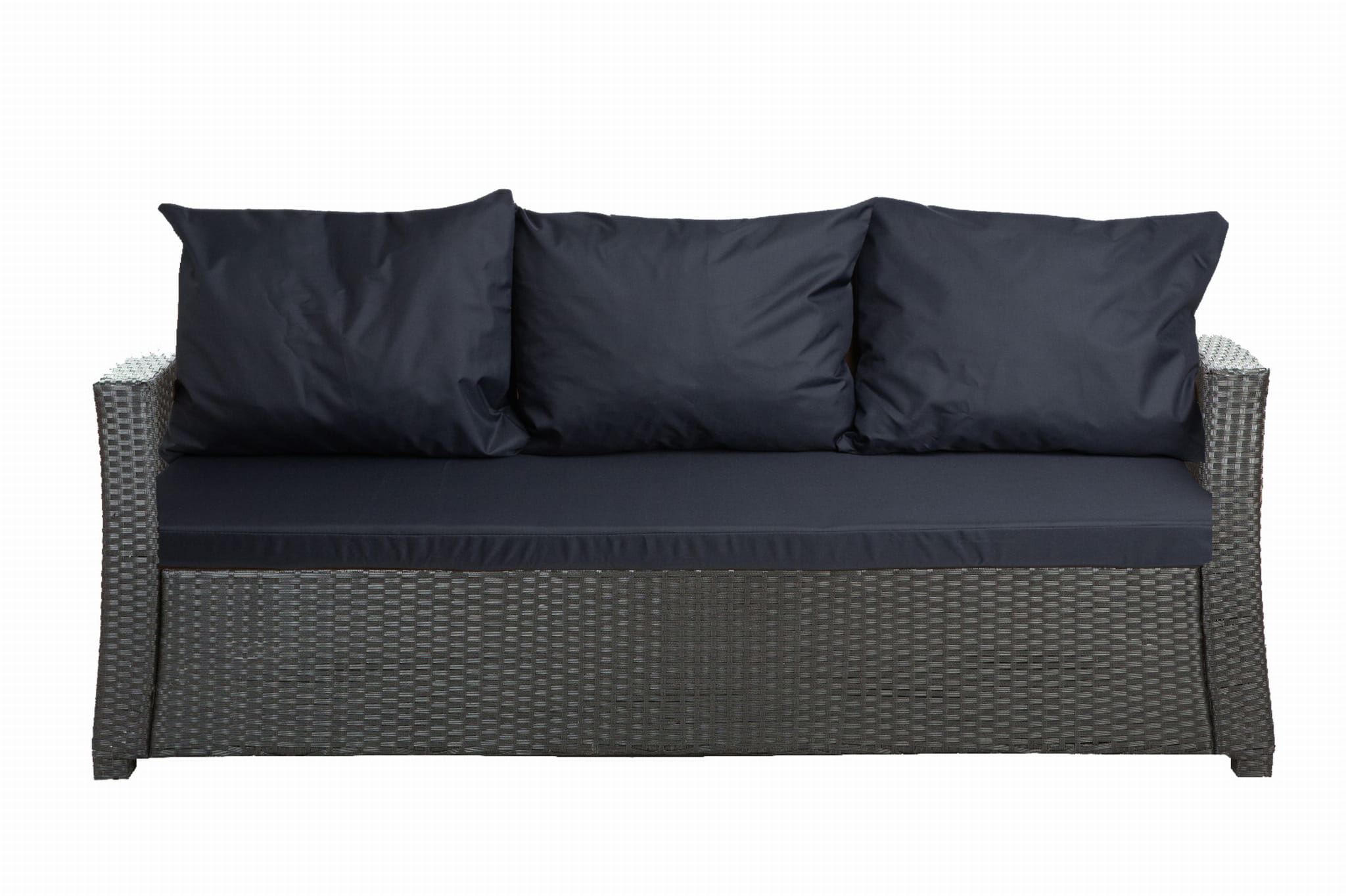 Cojines de jardín para sofá en ratán 168x60x7+3*56x50cm| juego de cojines de jardín| cojines de exterior azules| conjunto de cojines de 3 plazas