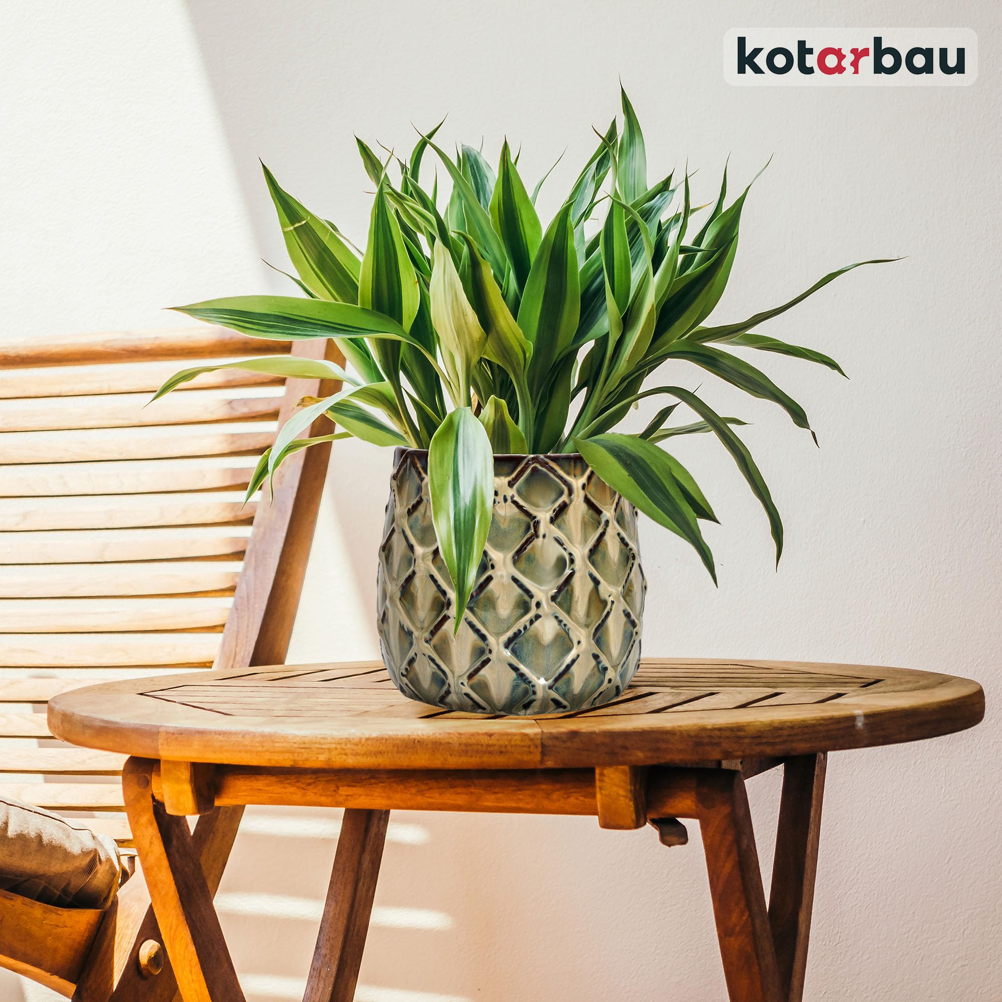 2x doniczka ananas donica osłonka ceramiczna fi 145 ceramika ozdoba kwiaty - KOTARBAU - 8