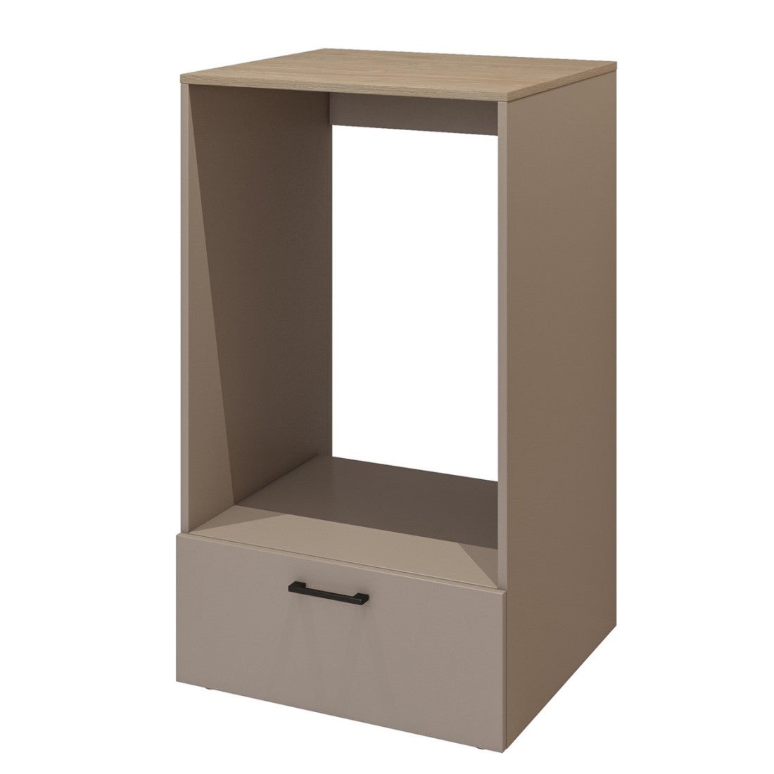 Conjunto de muebles de almacenamiento para lavadora colección WASHING – Mueble bajo y mueble alto – Topo y roble - 5