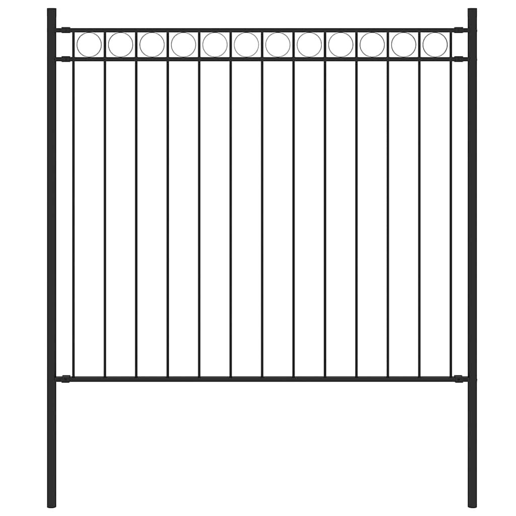 Ogrodzenie ogrodowe ASSEN stalowe 1,7x0,8 m czarne vidaXL
