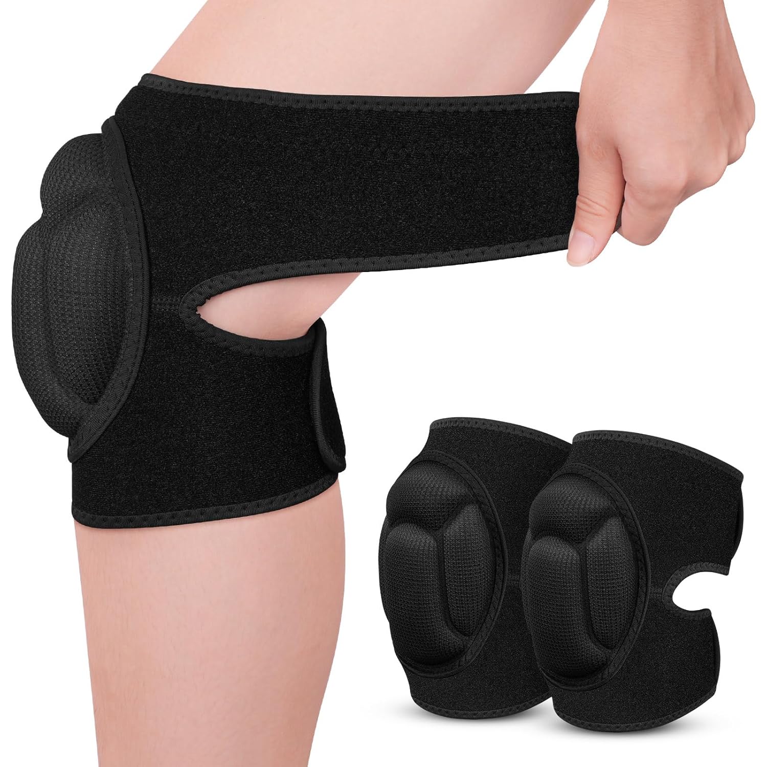 Genouillères de Protection, 1 Paire Genouillère Travail Avec 20MM Mousse Coussin, Genouillère Sport pour Jardinage Jogging Travaux-L - 5