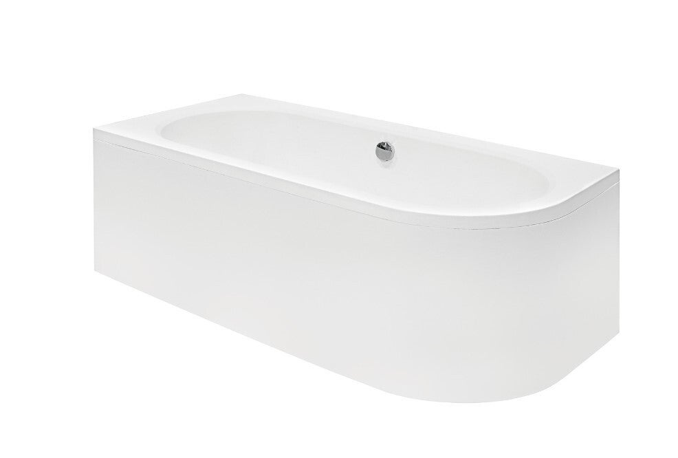 Baignoire asymétrique blanc - avec Tablier et Repose Tête OFFERT | AVITA | 170x75 - Gauche - 2