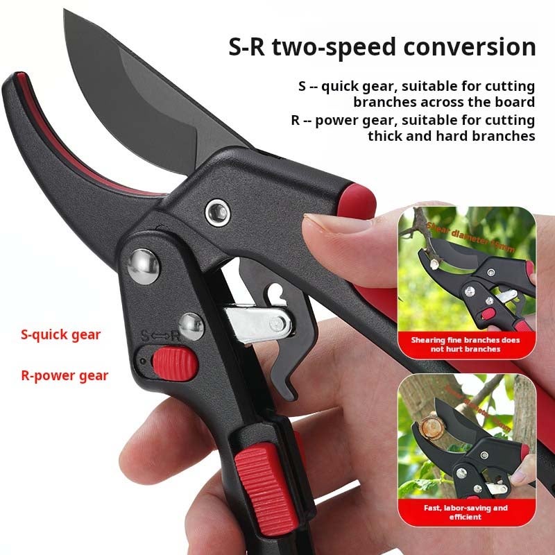 1pc Forbici da giardino SK5, taglio rami a cricchetto, lama affilata, strumento manuale per potatura alberi, giardinaggio e paesaggistica - 3