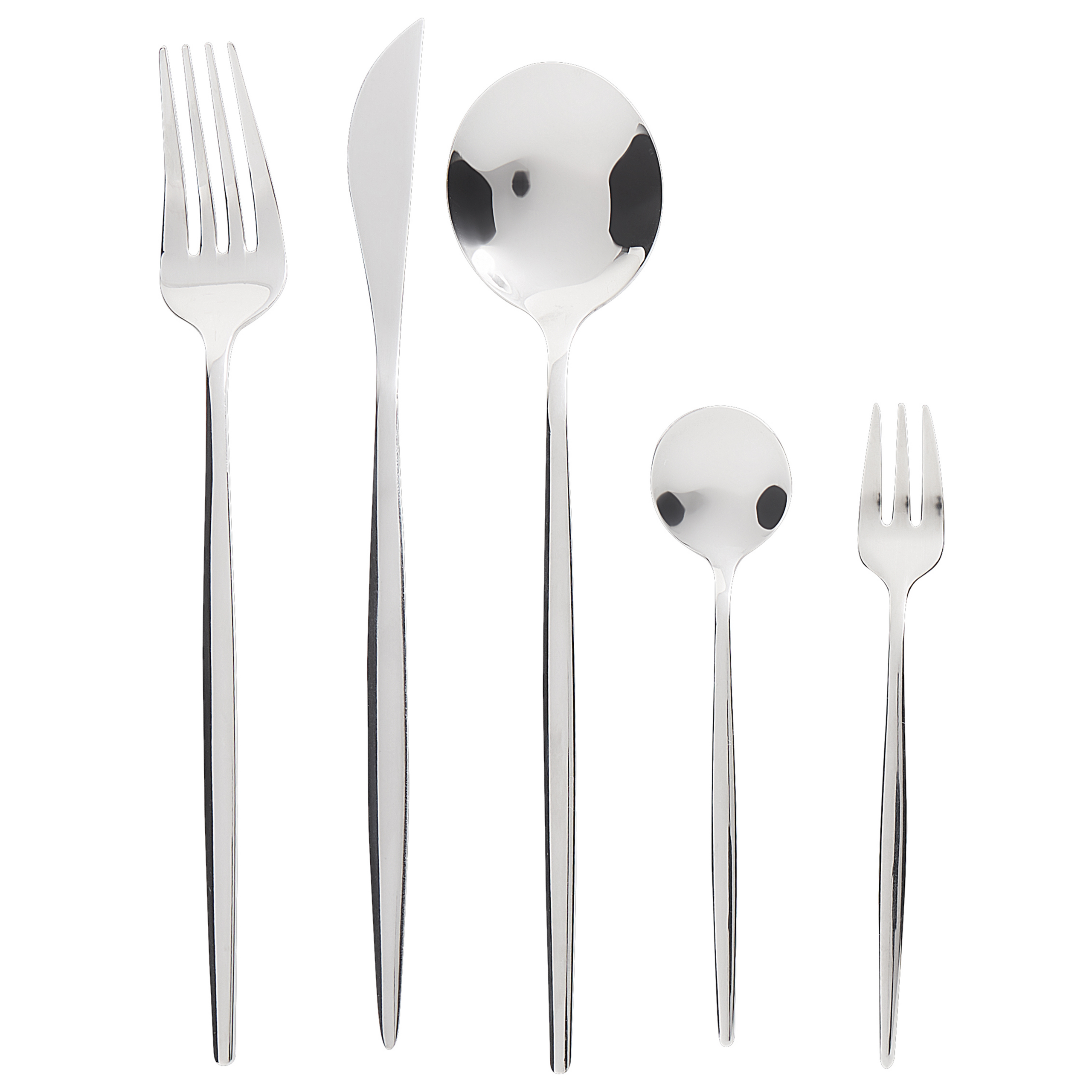 Beliani Cubertería De 30 Piezas Rigatoni Plateado , Leroy Merlin