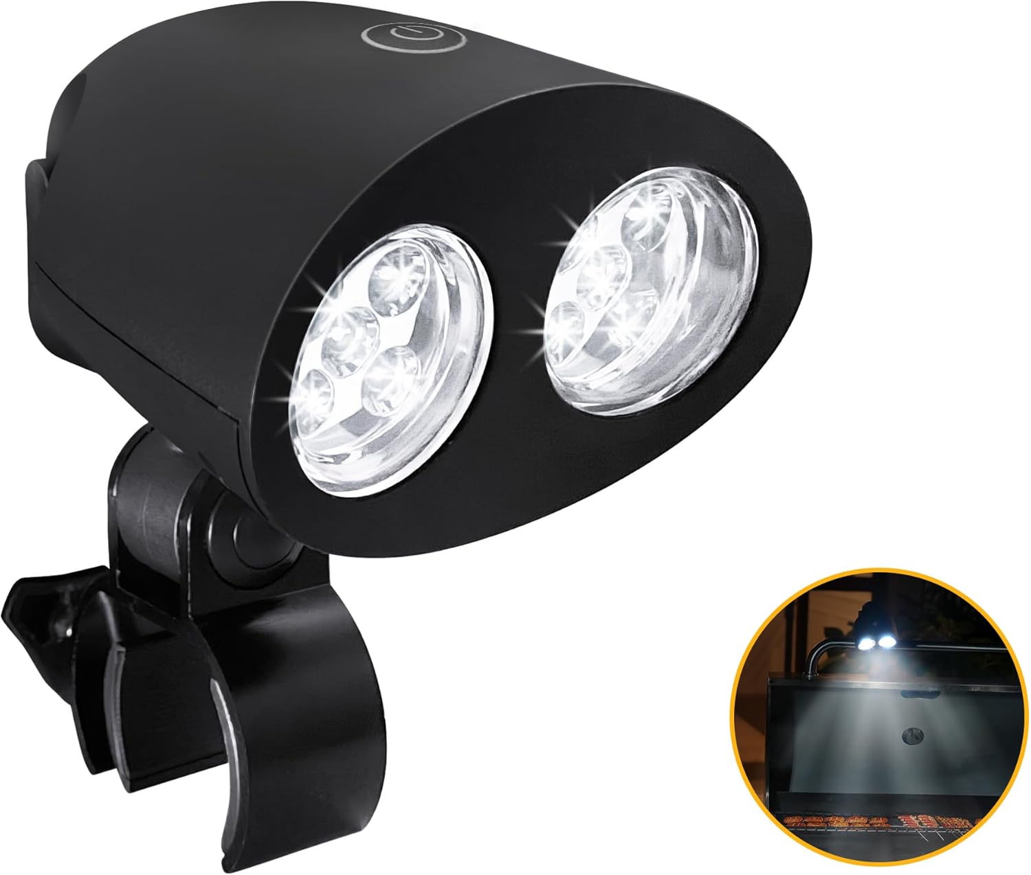 Lampa do grilla BBQ z 10 diodami LED, pasek świetlny do grilla z aluminiowymi klipsami, akcesoria do grilla, oświetlenie na zewnątrz, do grilla