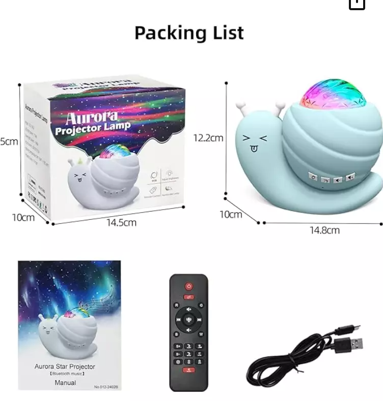 Proiettore Stelle Soffitto Con Aurora Boreale - 16 Colori, Telecomando, Luce Notturna Per Bambini - Foto 4