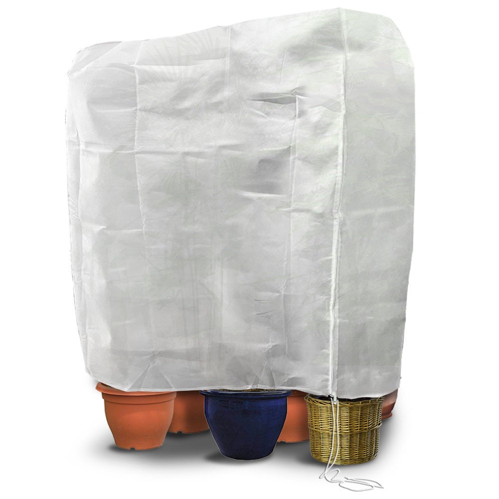 GIONAR 2 Borse Protettive Invernali Per Piante 70x65 Cm – Antigelo Con Cerniera E Coulisse – Per Vasi E Arbusti