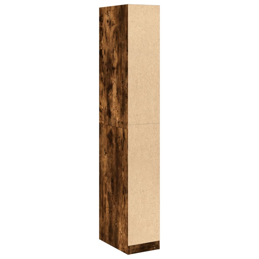 Garde-robe | Armoire de rangement chêne fumé 30x50x200 cm bois d'ingénierie CFW933066 - 6