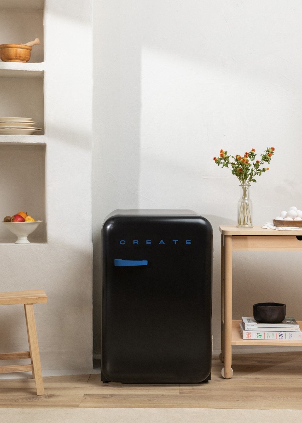 CREATE - FRIDGE RETRO 107L - Lodówka w stylu retro - Noir