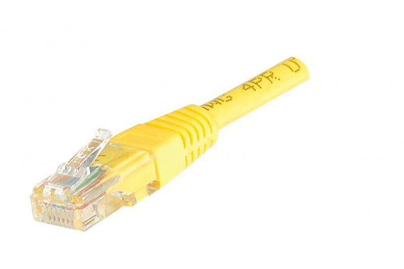 Cordon réseau RJ45 Cat. 5e blindé FTP jaune 5.00m Cordon réseau RJ45 Cat. 5e blindé FTP jaune 5.00m