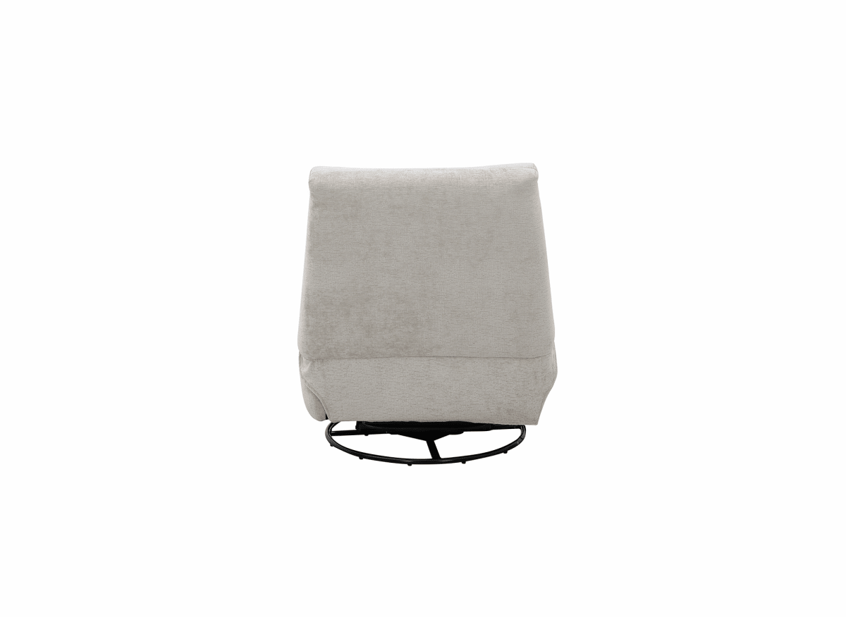 Fauteuil relax pivotant en velours chiné beige LISON - 6