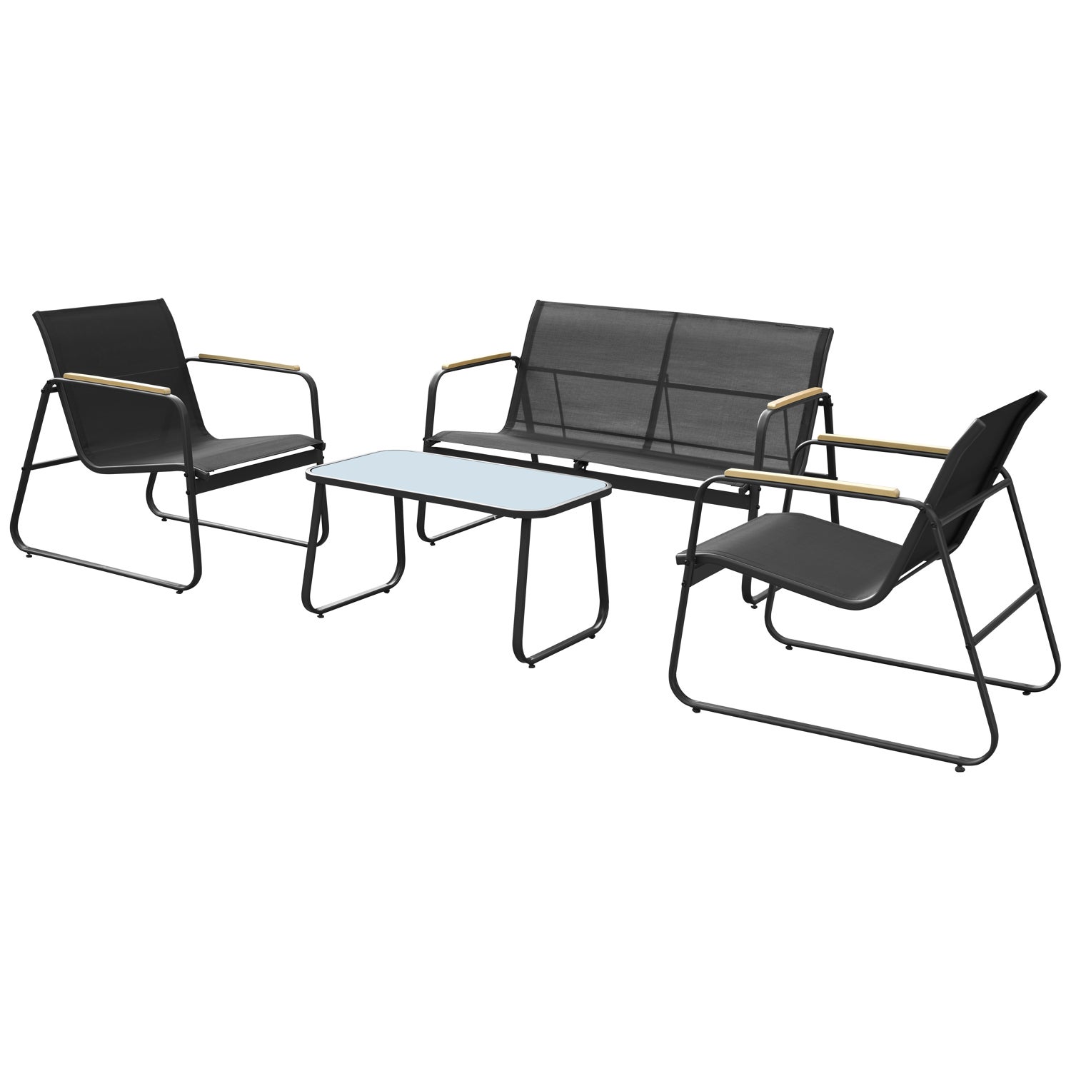 Set di mobili da giardino in alluminio 4 posti antracite TENERIFE - 3