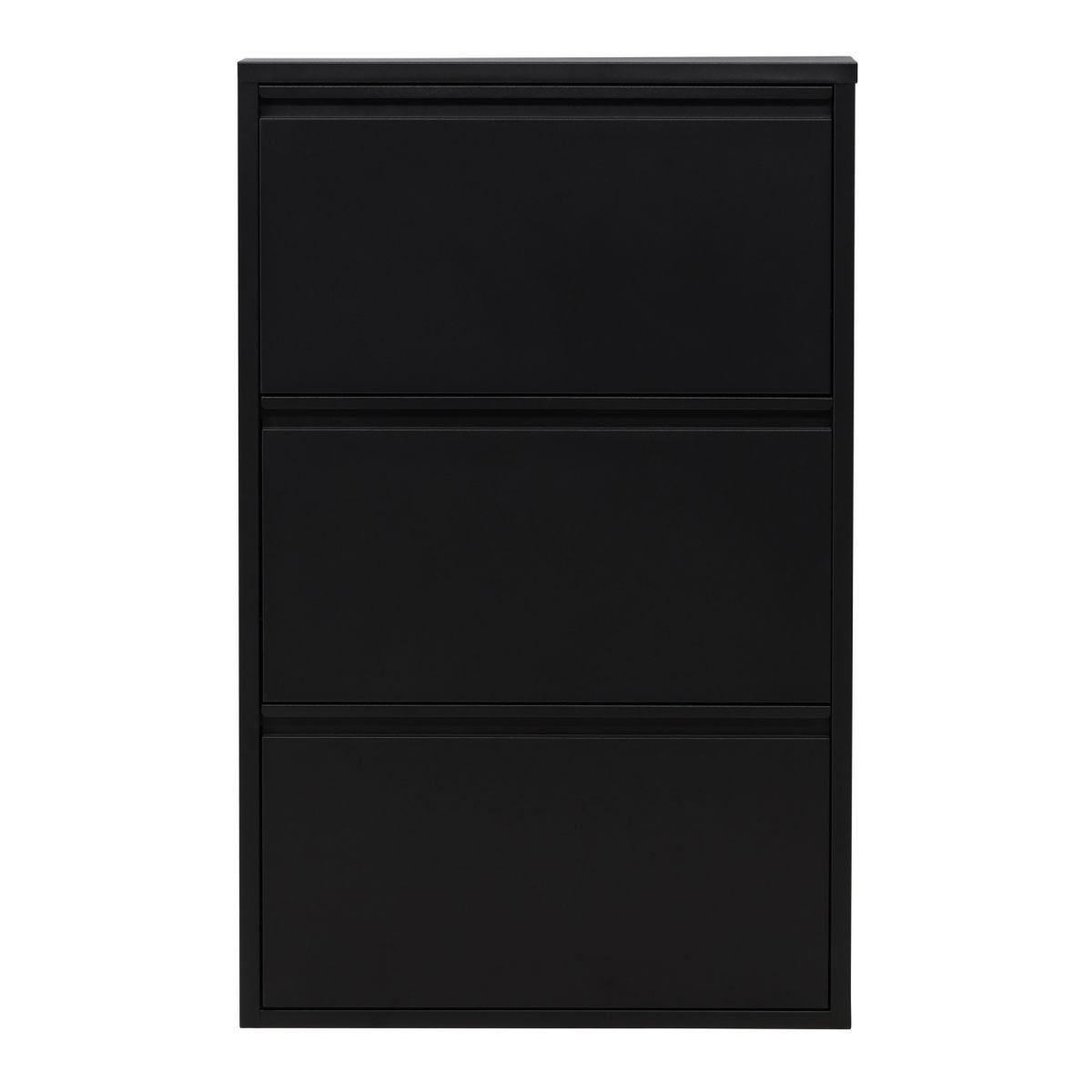 Bonito szafka na buty metalowe 3 klapy czarne.