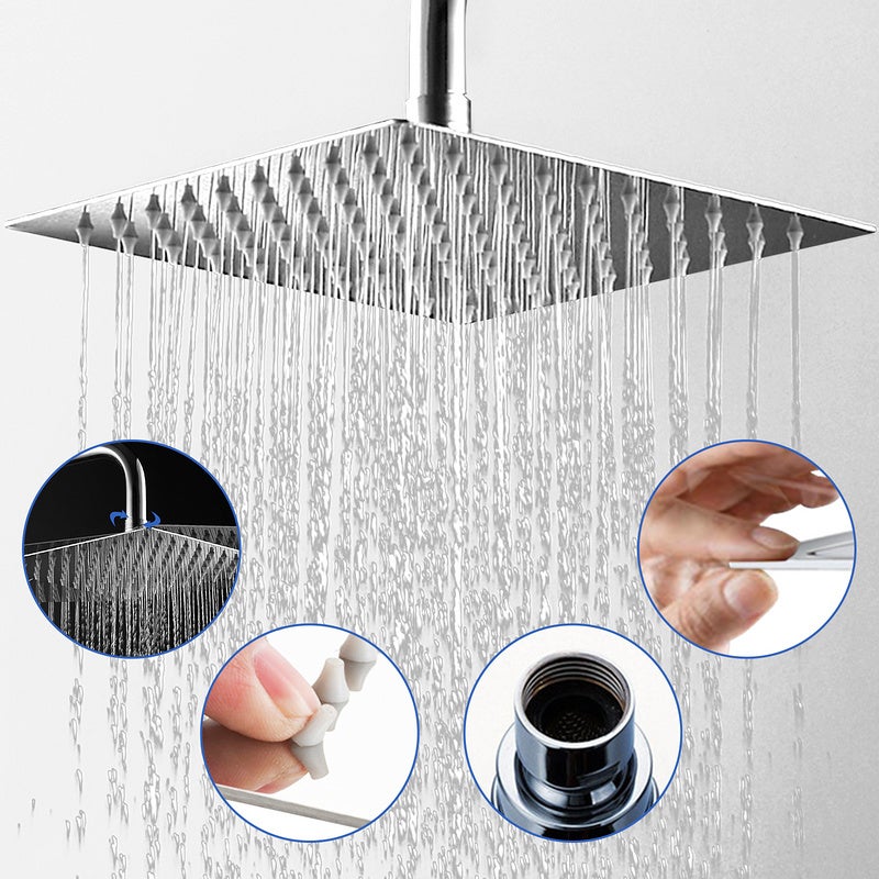 Soffione Doccia A Pioggia Homewerks 22,6 Cm Cromato - 2,5 GPM, Facile Da Pulire, 2 Anni Di Garanzia