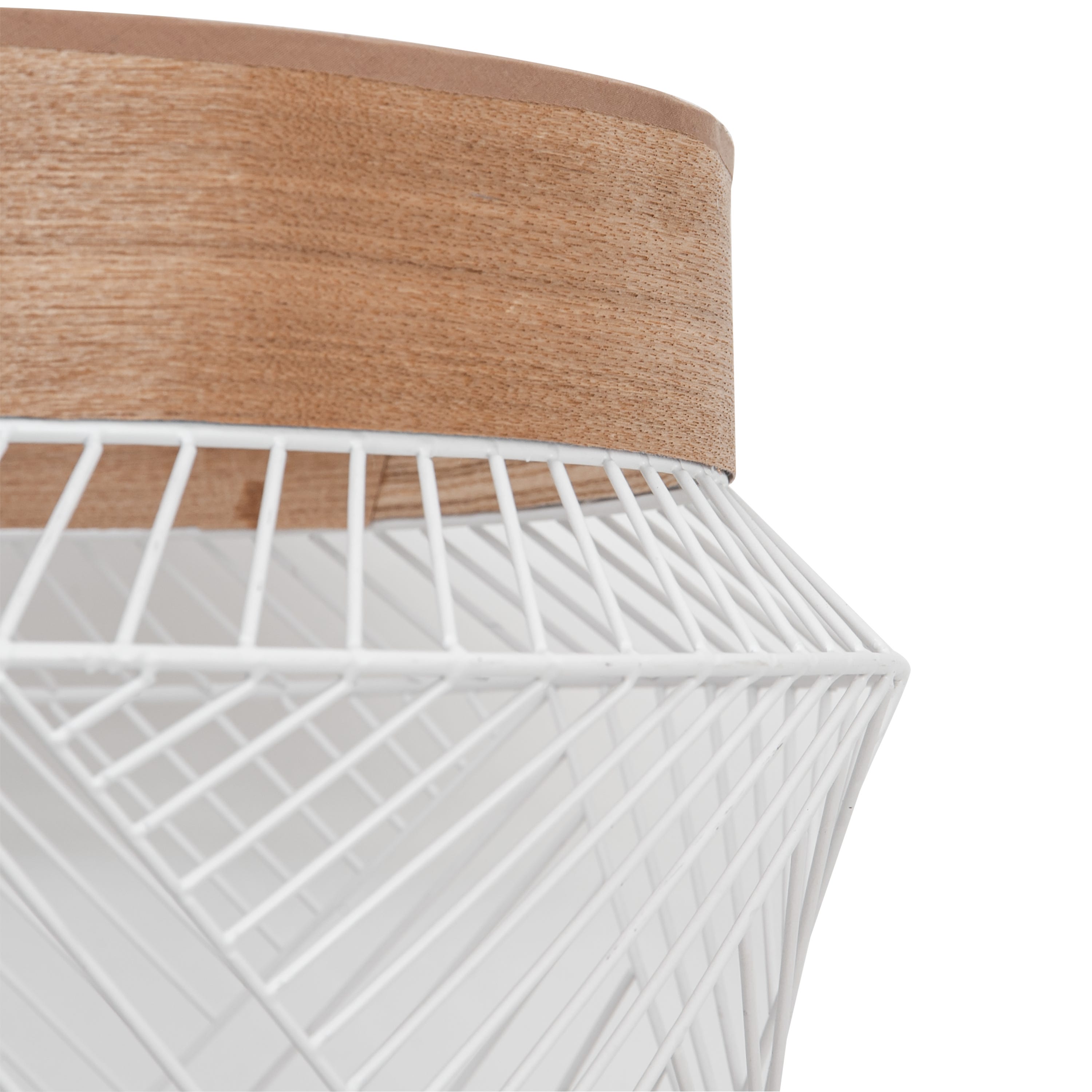 INSPIRE - Pendente KANEL - 1 ponto de luz - 1xE27 46W - Ø45 CM - Metal e Madeira - branco mate - 7