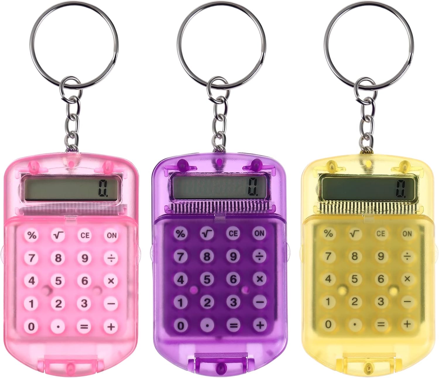 3 Mini Calcolatrici Tascabili Con Portachiavi – Design Labirinto, Display 8 Cifre, Silicone Morbido, Per Studenti E Regalo