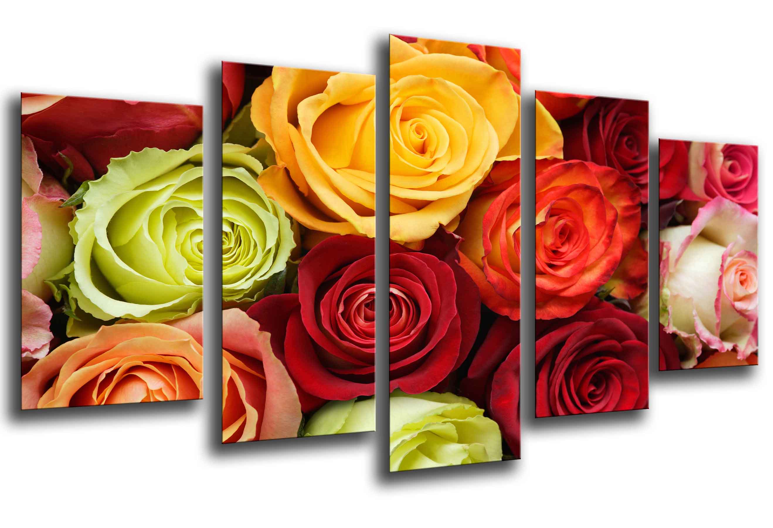 Flores, rosas, impresión fotográfica sobre madera, cuadro moderno decorativo