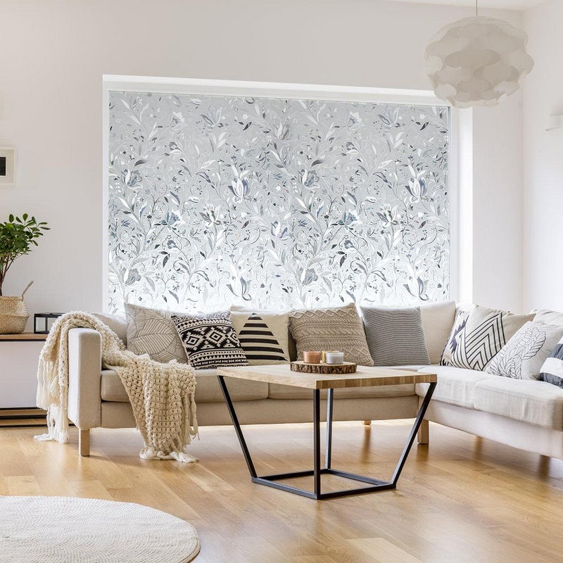 2x Pellicola per vetri oscurante Pellicola decorativa elettrostatica per vetri anti-UV Protezione privacy-Modello di fiori di tulipani-60*200CM - 8