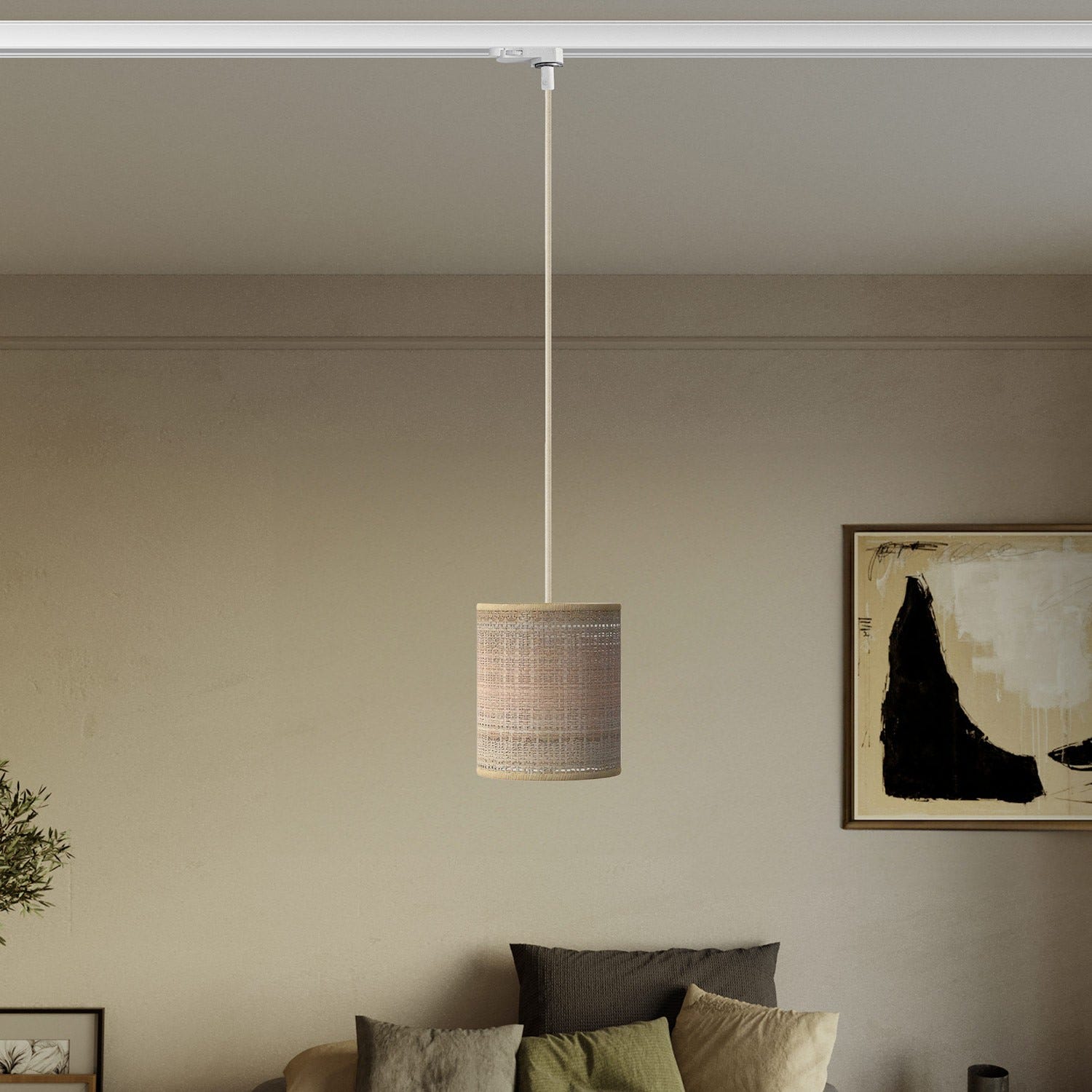 Creative Cables - Suspension sur rail avec câble textile et abat-jour ...