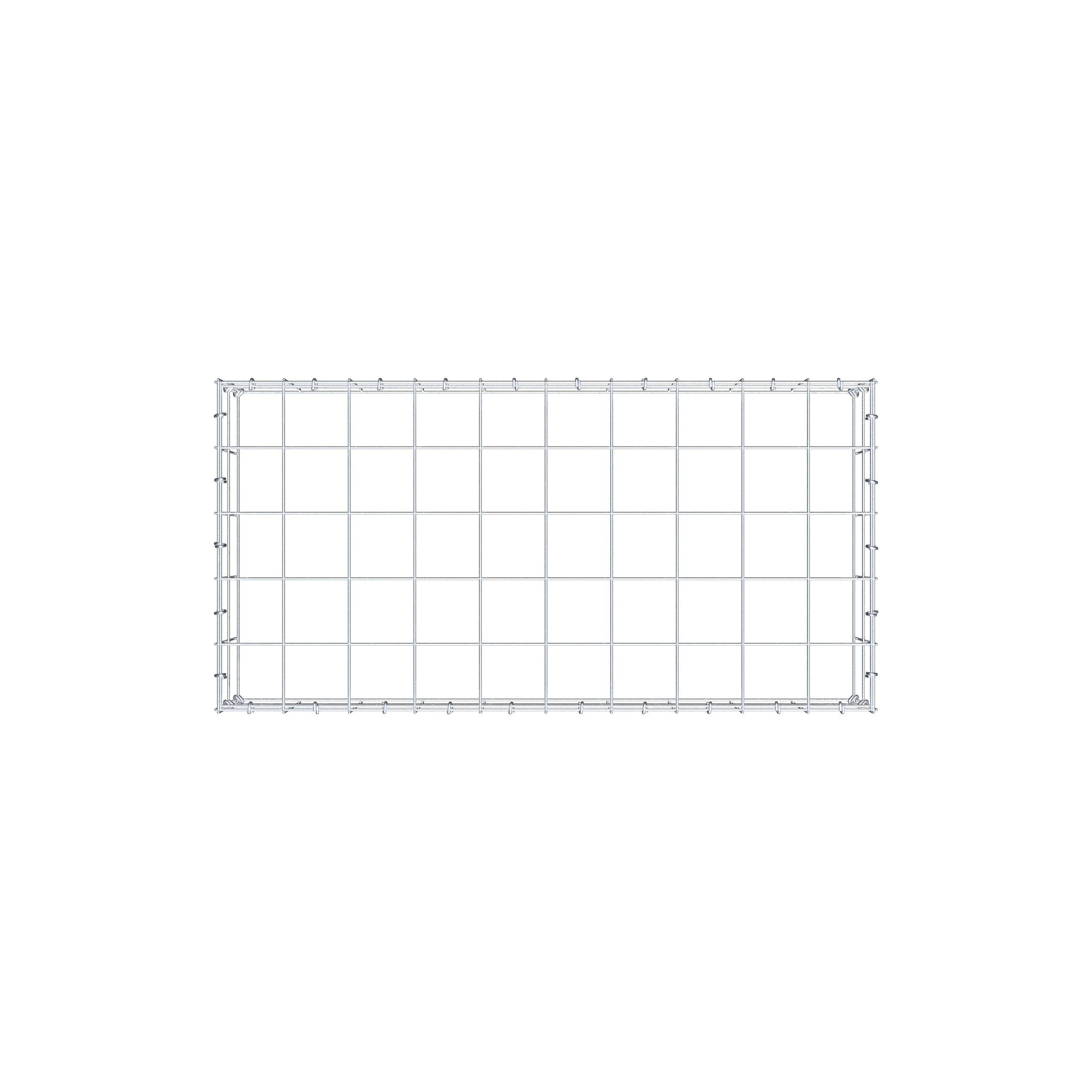 Gavión para apilar en acero galvanizado 100x20x50cm (LxAxP), malla 10 x 10cm, Anillo en C, sin rejilla inferior - 9