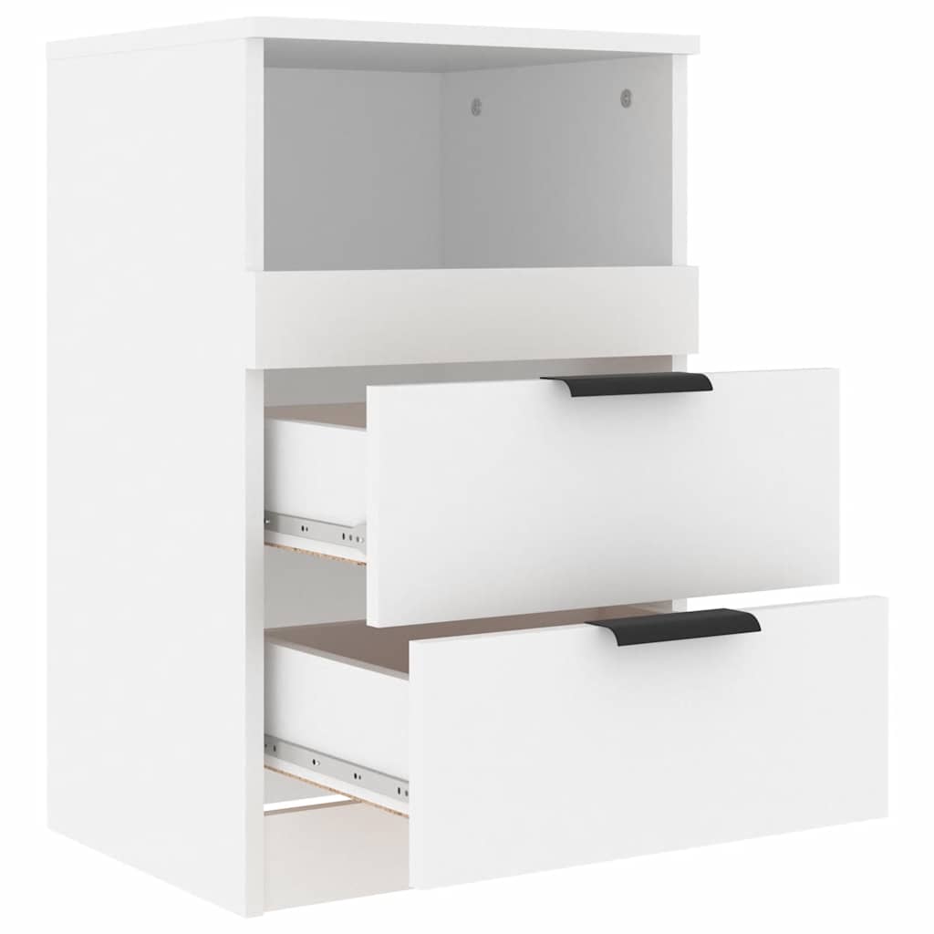 Mesita de noche madera contrachapada blanco vidaXL - 5