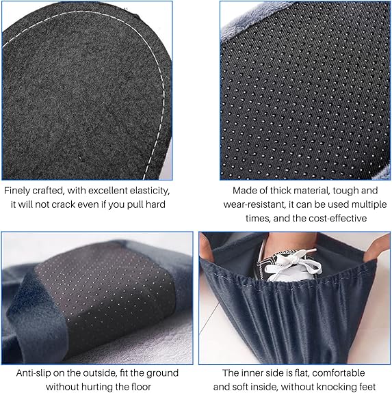 6 Paires Surchaussures Lavable Couvre-Chaussure Anti Glisse Réutilisables Antidérapant Surchausson avec Flanelle Pantoufle pour Protection de Sol pour - 4