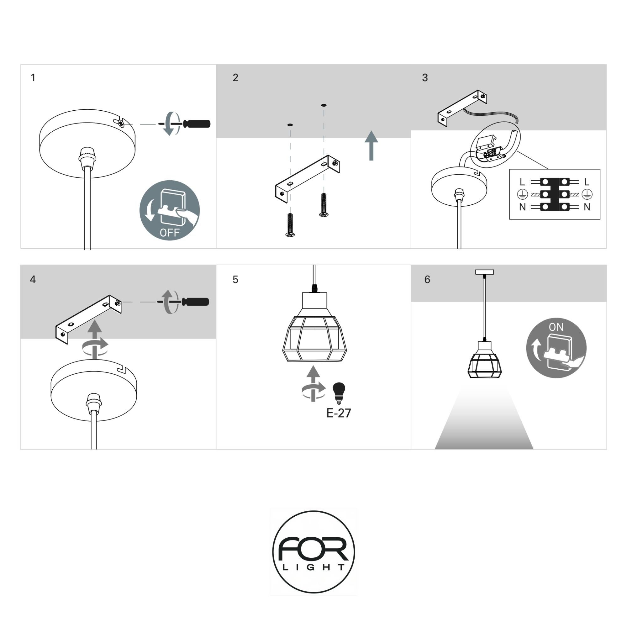 Lampe Pendentif modèle King E27 FORLIGHT en ciment - 7