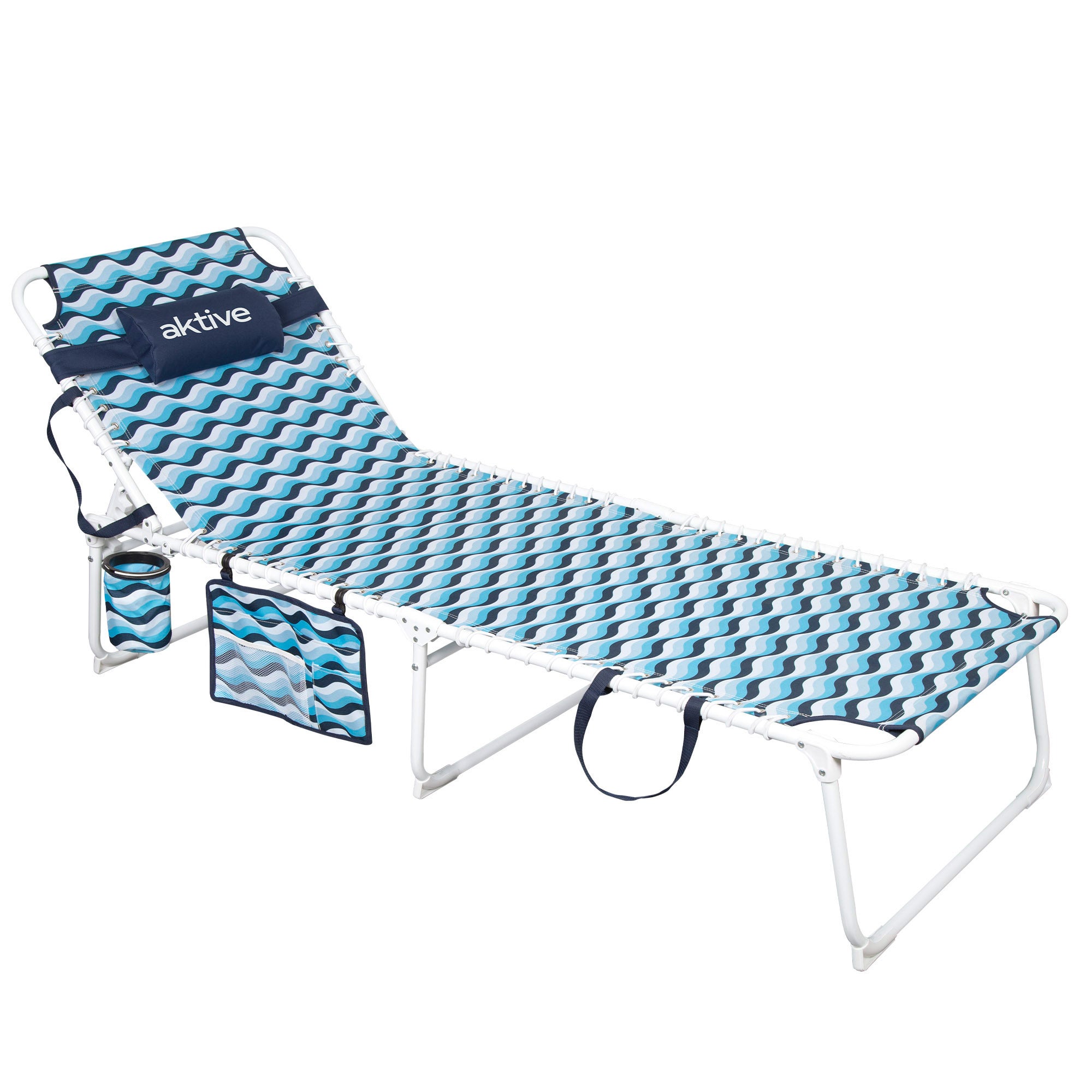 Aktive tumbona playa multiposición 200x70x88 cm azul