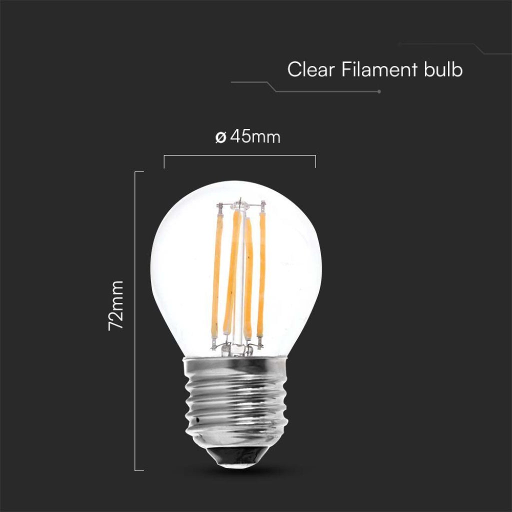 Bombilla LED E27 6W 100LM/W G45 Filamento 3000K - 3