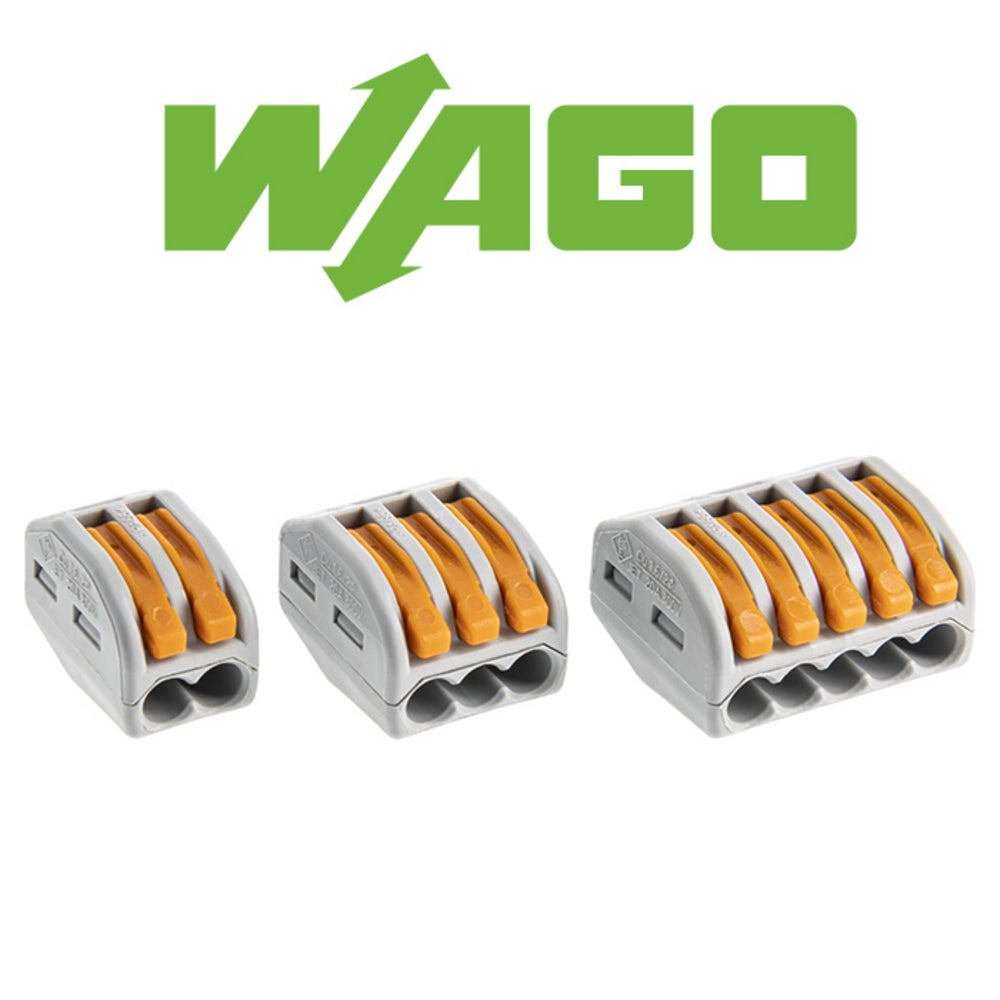 Valisette 50 bornes WAGO, pour fils souples et rigides 0,08-4 mm², sans outil, 32A, avec point de test - 3