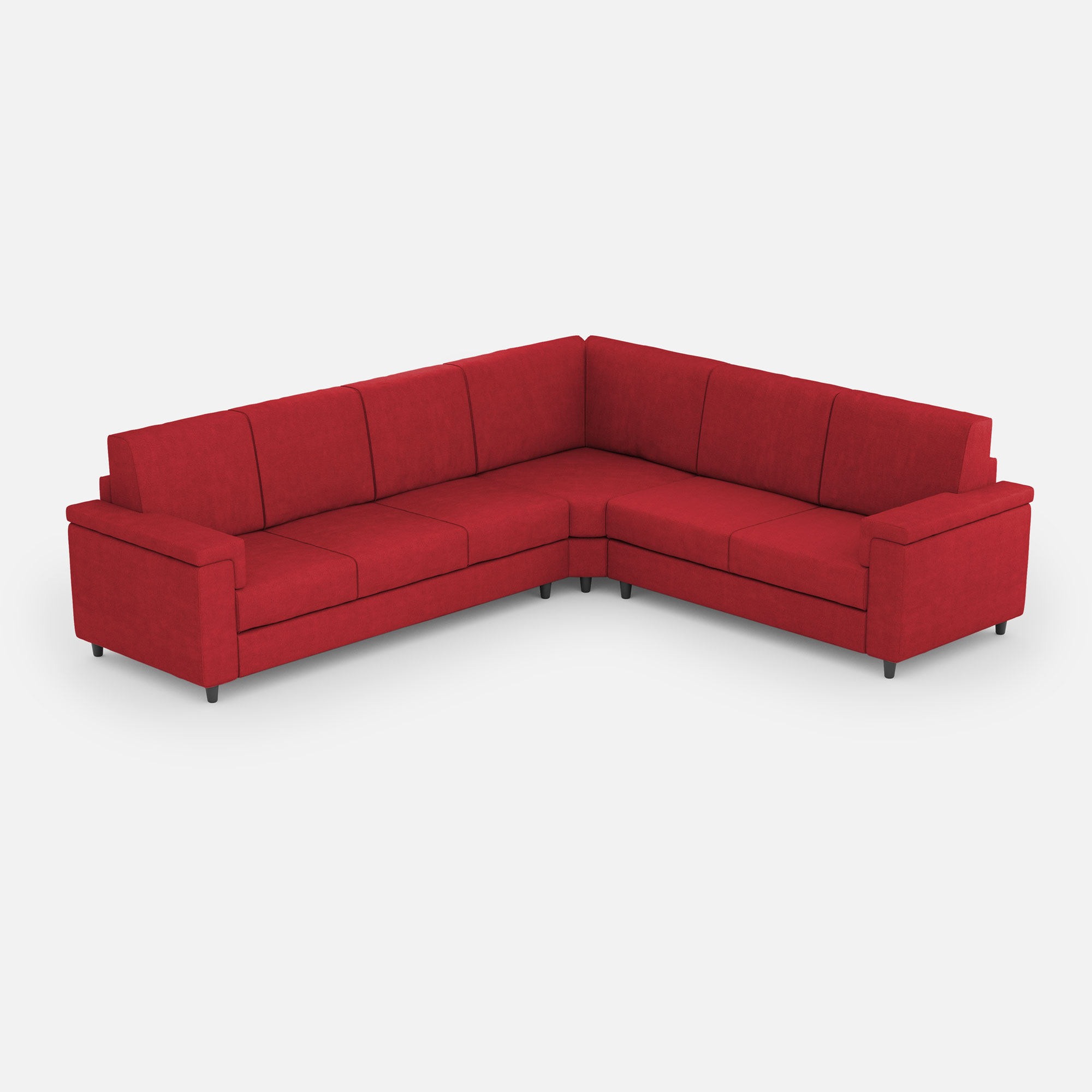 Sofá marrak de 3 plazas (tres plazas de 60 cm) + rincón + sofá mediano de 2 plazas (dos plazas de 70 cm) dimensiones exteriores l.286x246 color rojo