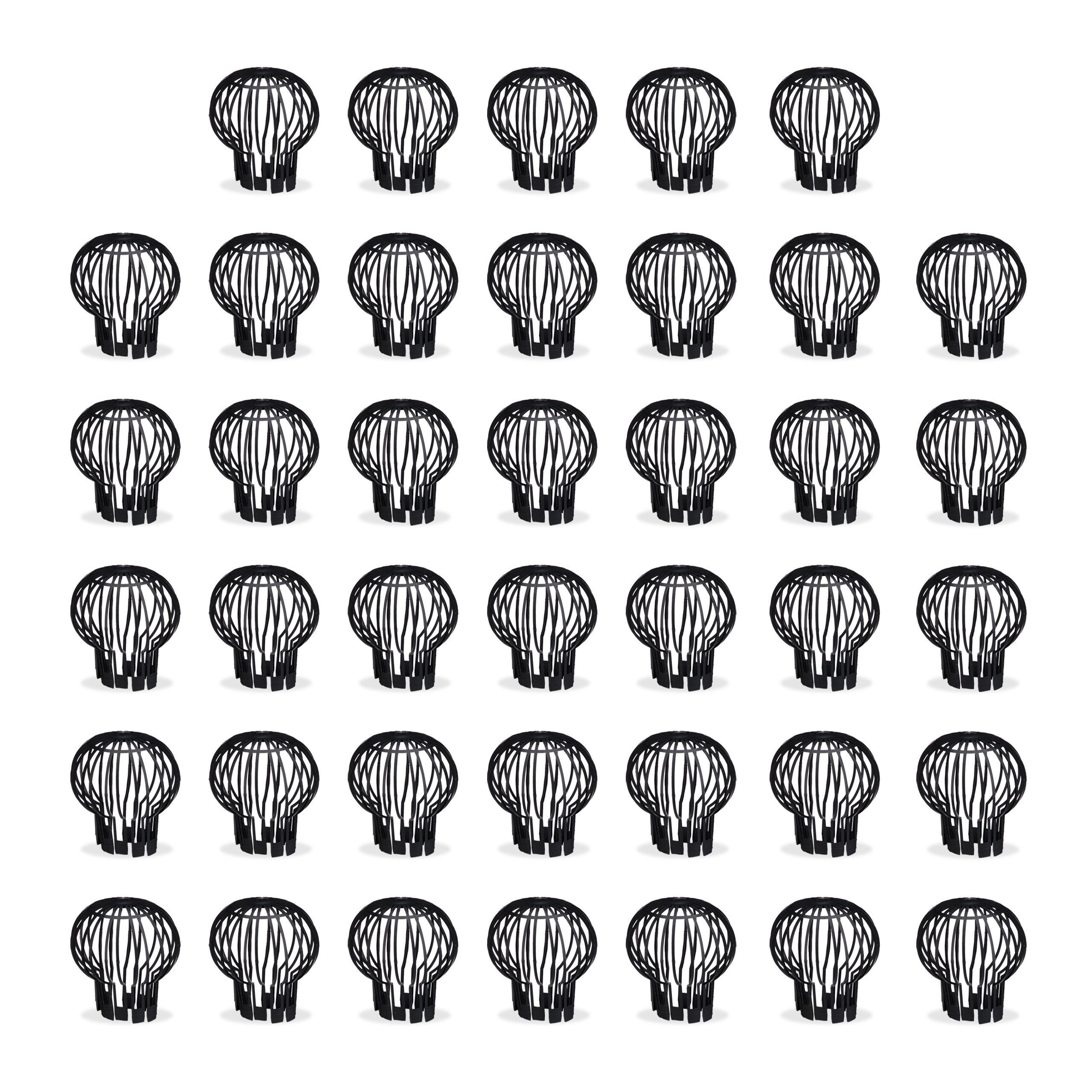 Parafoglie Per Grondaie Relaxdays - Set Da 4 In Plastica Nero Diametro 13 Cm - Foto 6