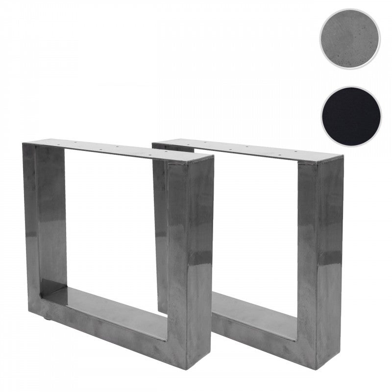 Zestaw 2 nóg stołowych HWC-H33, do stolika kawowego, stelaża stołu, przemysłowe 37x40cm ~ czarny