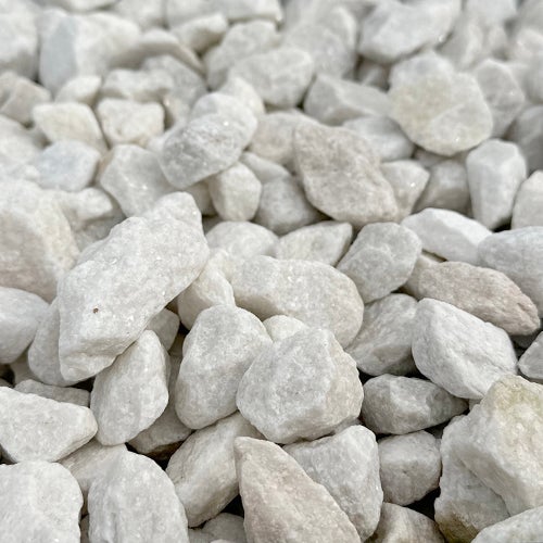 Lot de 5 sacs de 20 kg - Gravier en marbre Blanc pur - 20/40 mm - C-NEGOCE