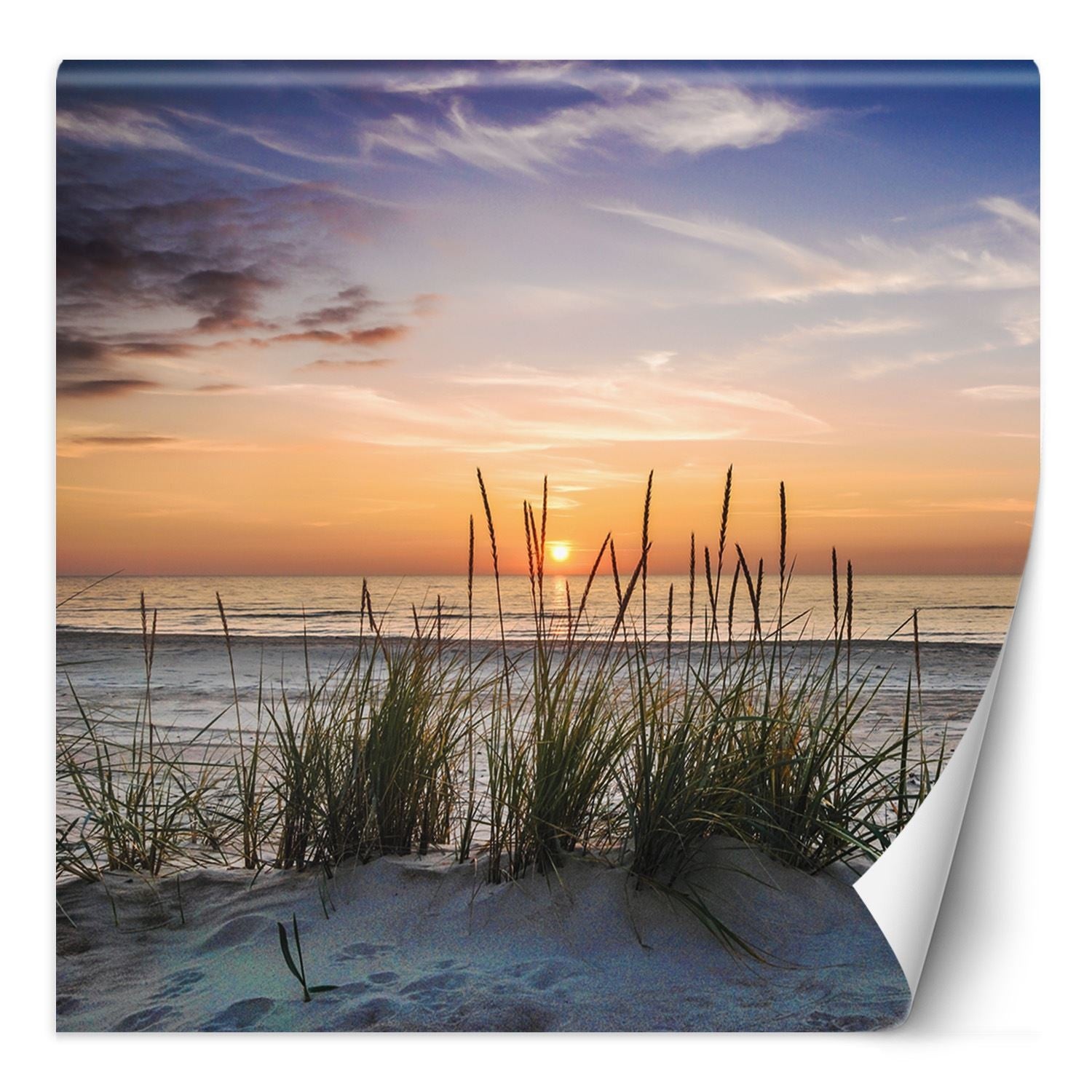 Fototapeta, Plaża morze zachód słońca 300x300
