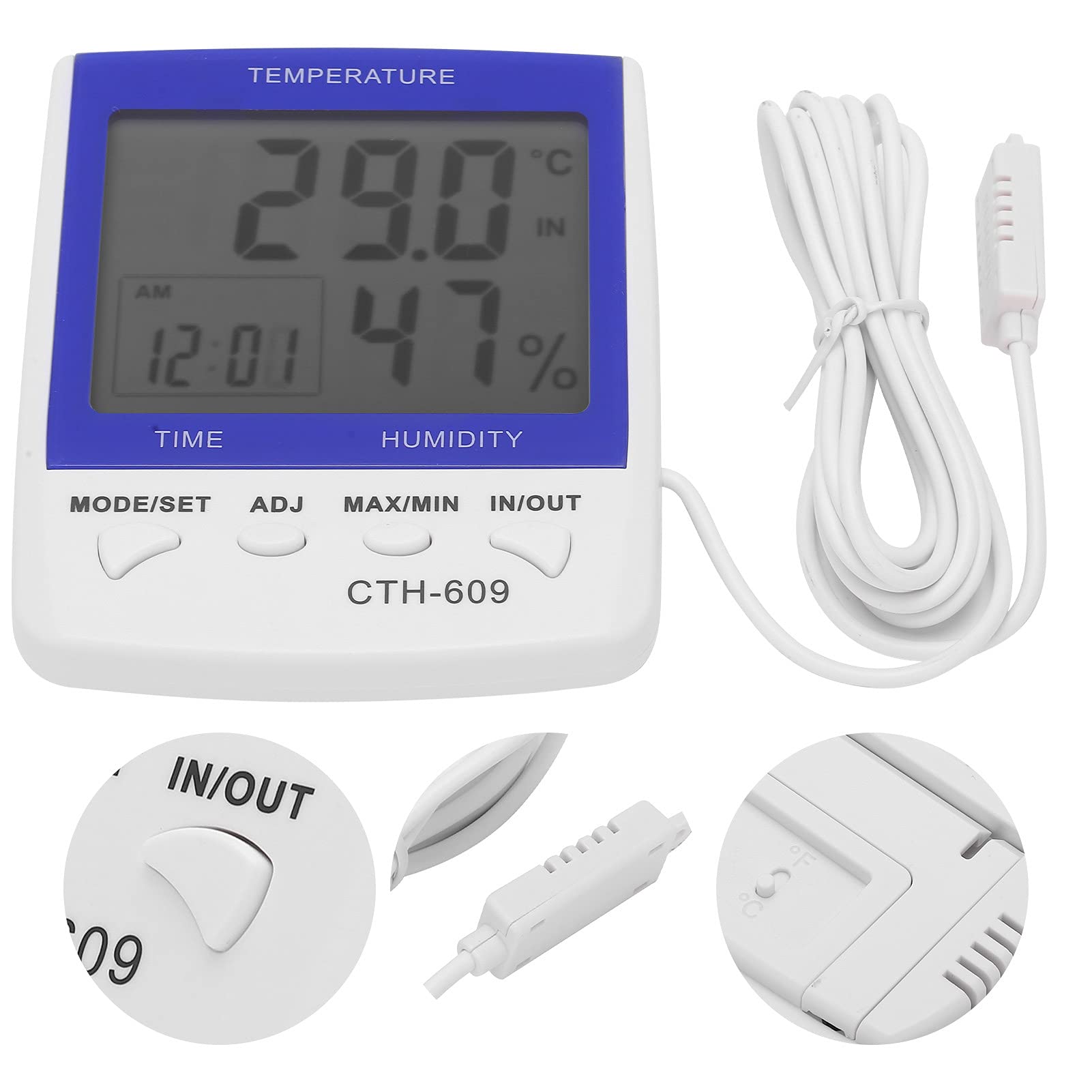 Termoigrometro Digitale - Misuratore Temperatura E Umidit&agrave;, Con Memoria Max/Min