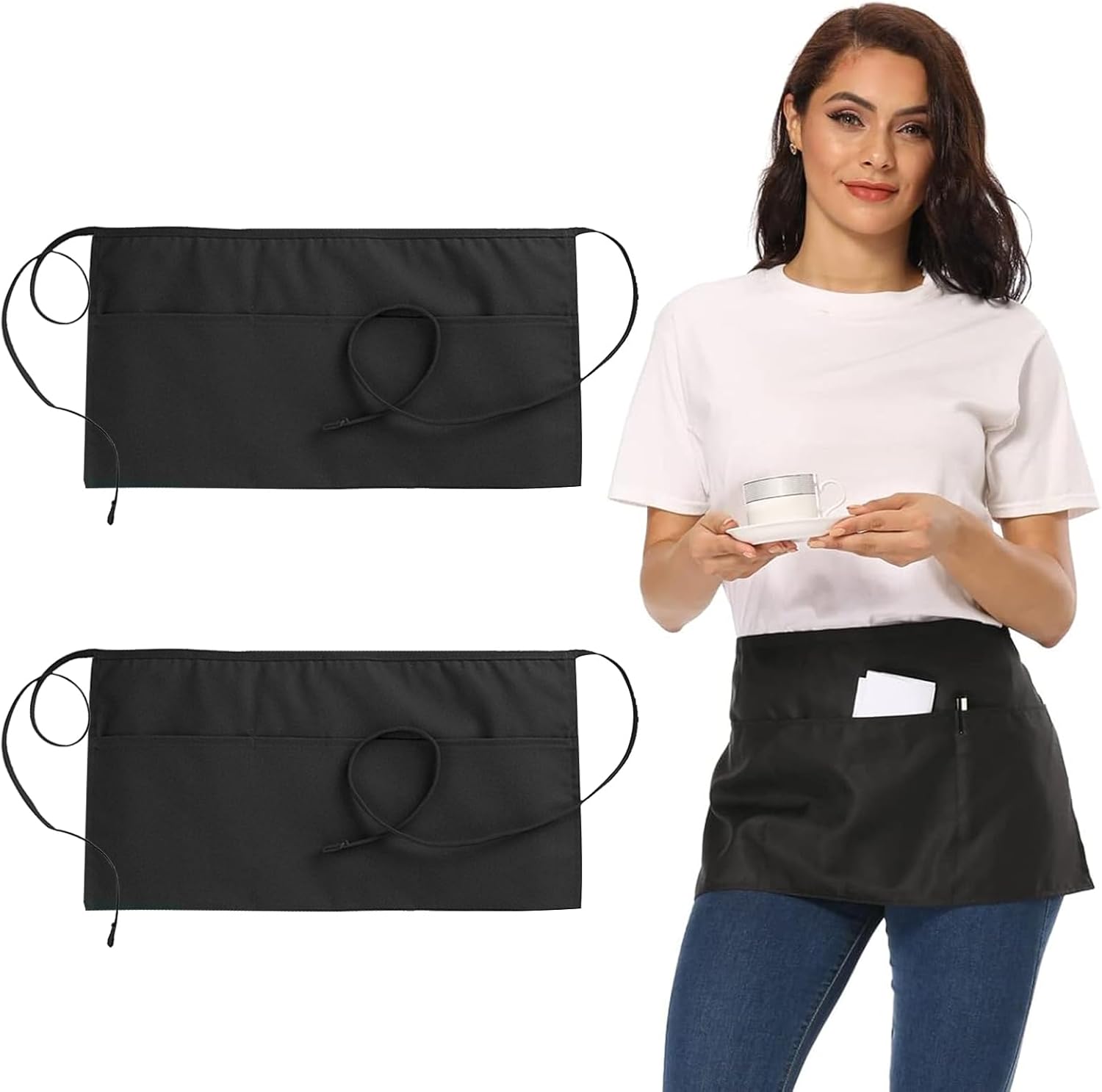 Grembiule Da Chef Per Donne Con 3 Tasche - 9