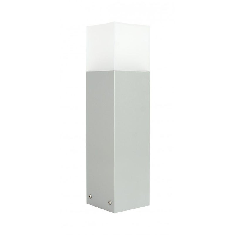 Lampa ogrodowa stojąca Cube srebrna 1xE27x20W IP44 wym: 40 x 10 x 10 cm aluminium SU-MA
