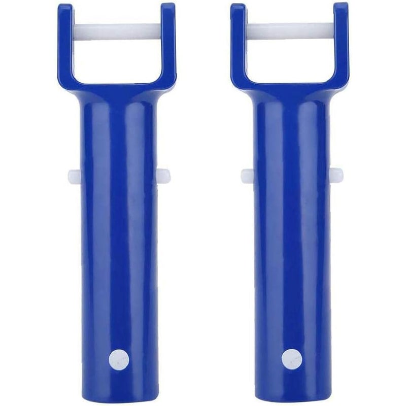 Uchwyt szczotki basenowej z głowicą V, wymienny uchwyt szczypiec V z niebieskimi plastikowymi uchwytami, 2 szt., do konserwacji i czyszczenia basenu