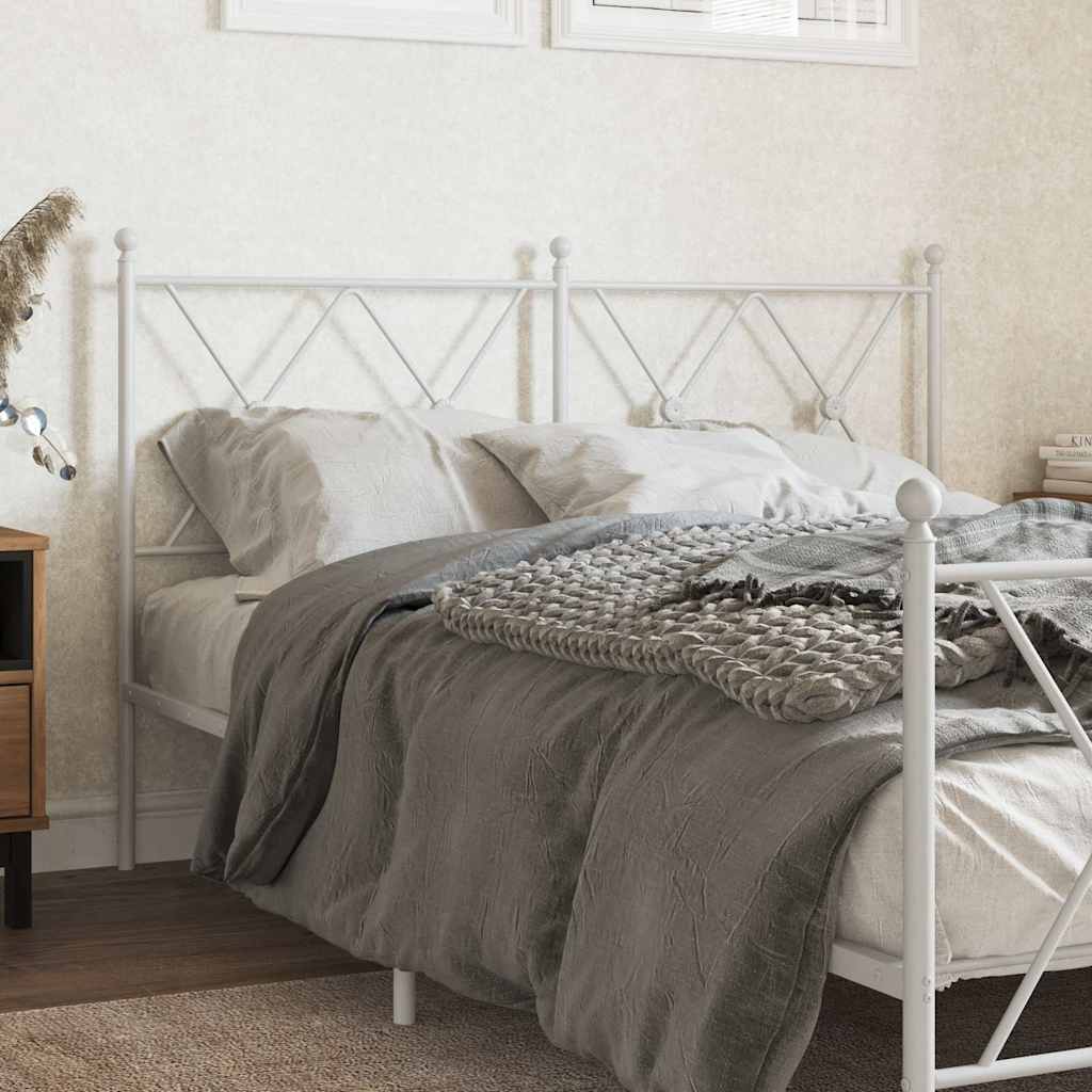 Maison Exclusive - Cadre de lit métal sans matelas et tête de lit blanc 135x190 cm | Leroy Merlin